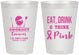 Personalized Awareness 8 oz Frosted Cups - Eat Drink Think Pink | 230009