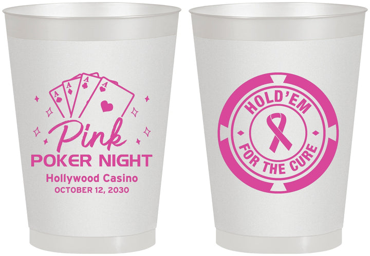 Personalized Awareness 8 oz Frosted Cups - Poker Casino | 230013