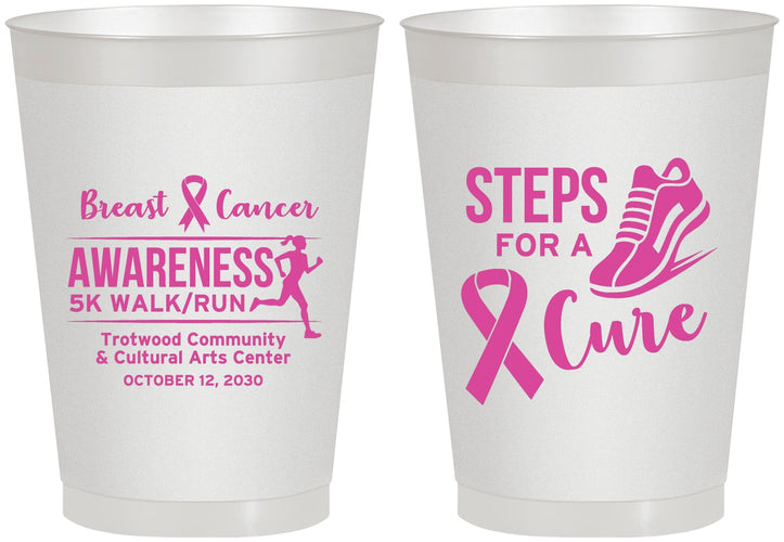 Personalized Awareness 8 oz Frosted Cups - Steps For A Cure | 230014