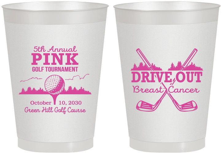 Personalized Awareness 8 oz Frosted Cups - Gold Drive Out | 230017