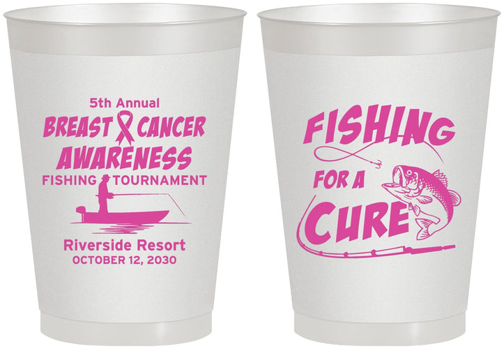 Personalized Awareness 8 oz Frosted Cups - Fishing For A Cure | 230018