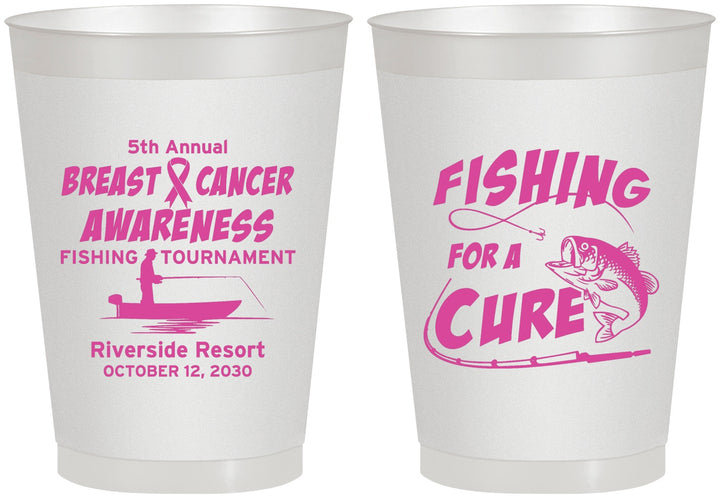 Personalized Awareness 8 oz Frosted Cups - Fishing For A Cure | 230018