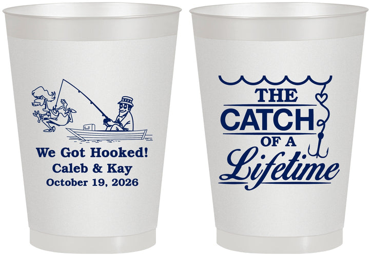 Personalized Wedding 8 oz Frosted Cups - Catch Of A Lifetime | 234