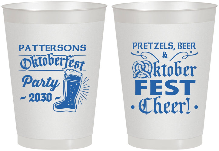 Personalized Oktoberfest 8 oz Frosted Cups - Pretzel | 240001