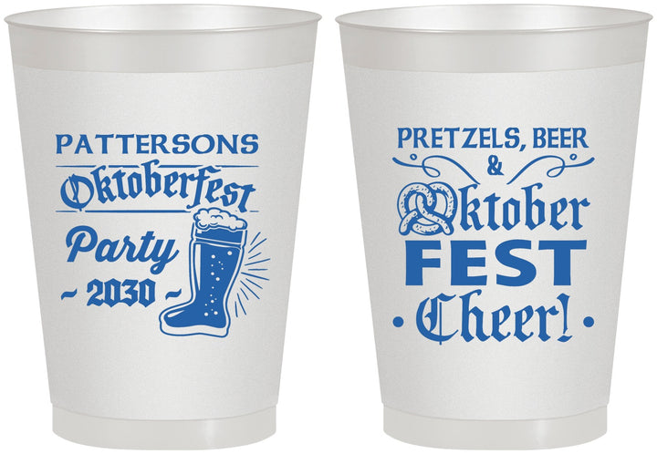 Personalized Oktoberfest 8 oz Frosted Cups - Pretzel | 240001