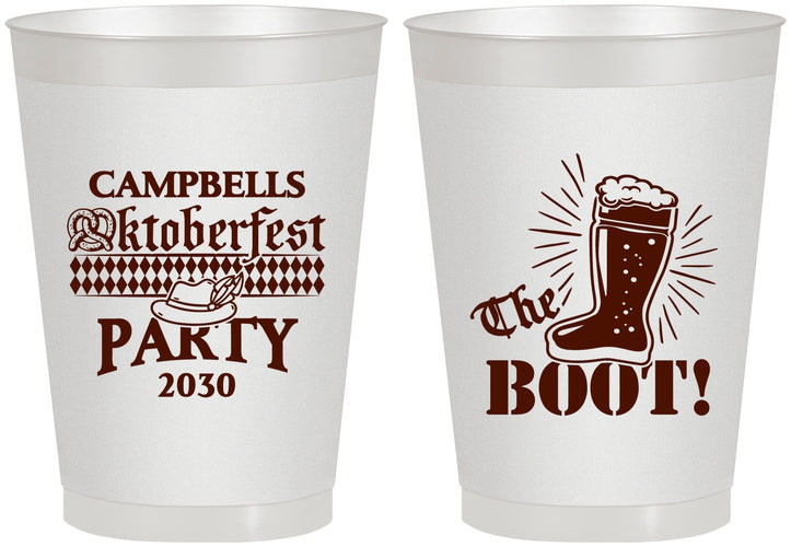 Personalized Oktoberfest 8 oz Frosted Cups - Boot | 240006