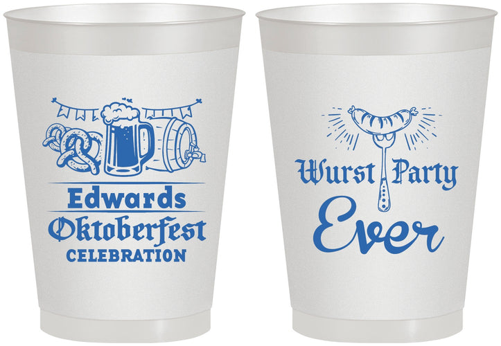 Personalized Oktoberfest 8 oz Frosted Cups - Wurst Party Ever | 240008