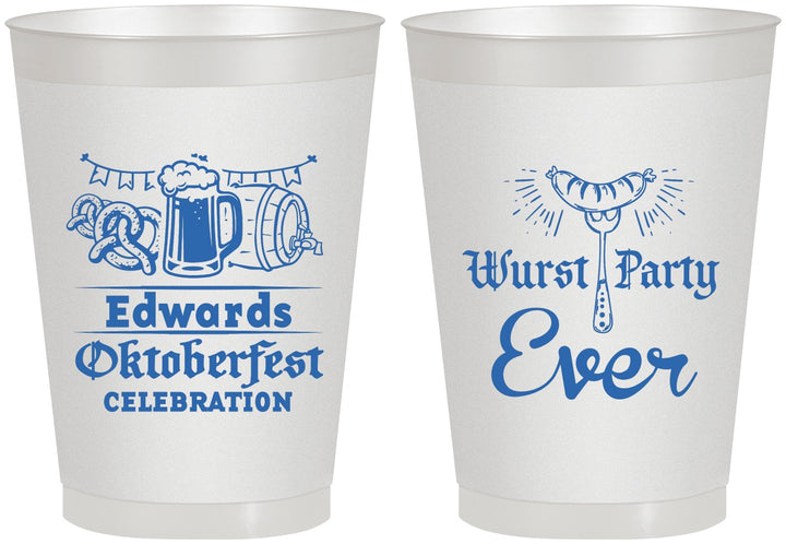 Personalized Oktoberfest 8 oz Frosted Cups - Wurst Party Ever | 240008