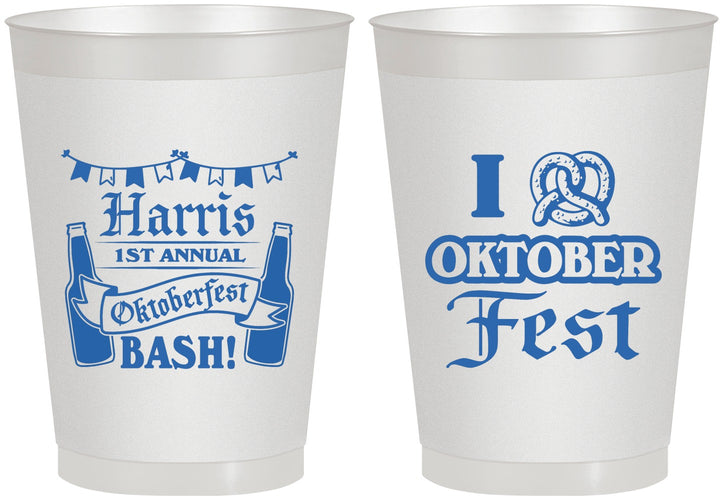 Personalized Oktoberfest 8 oz Frosted Cups - Pretzel | 240009