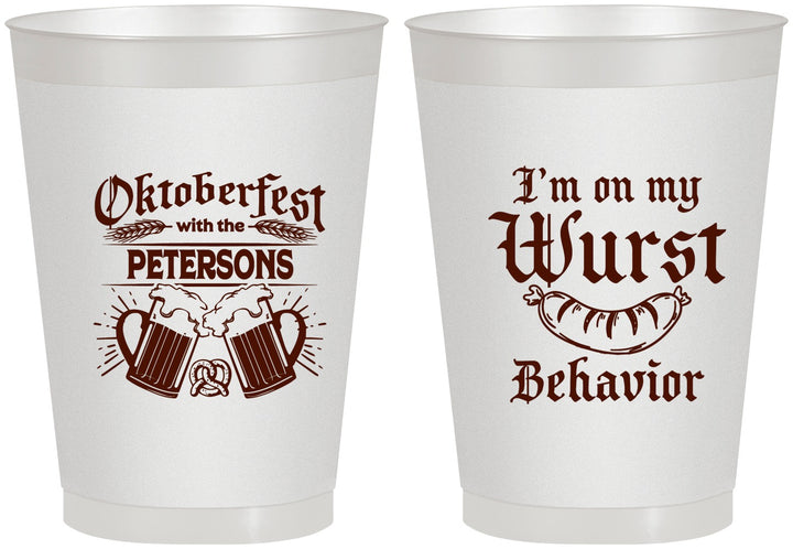 Personalized Oktoberfest 8 oz Frosted Cups - Wurst Behavior | 240010