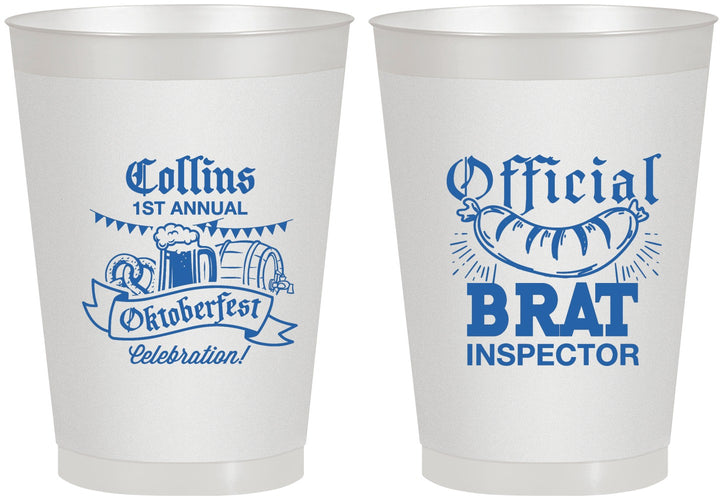 Personalized Oktoberfest 8 oz Frosted Cups - Brat Inspector | 240011