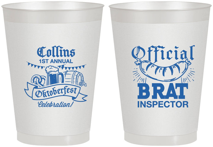 Personalized Oktoberfest 8 oz Frosted Cups - Brat Inspector | 240011