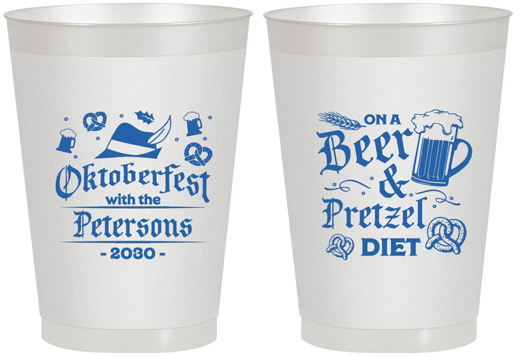 Personalized Oktoberfest 8 oz Frosted Cups - Pretzel | 240012