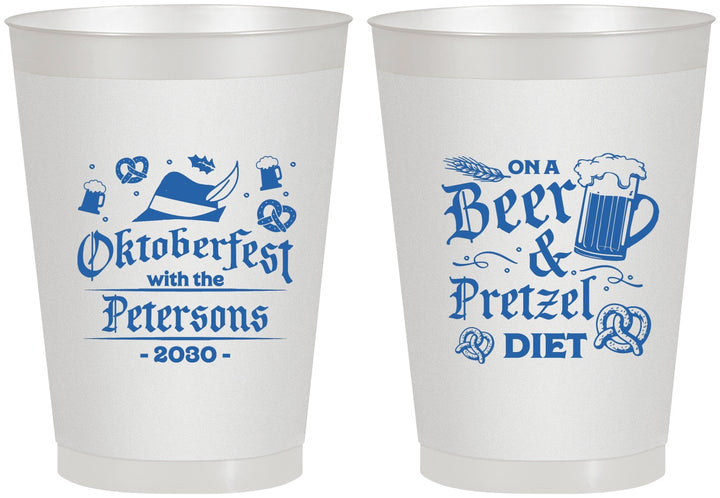 Personalized Oktoberfest 8 oz Frosted Cups - Pretzel | 240012