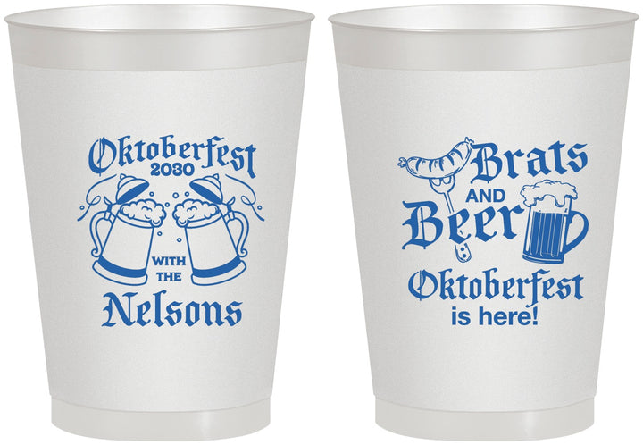 Personalized Oktoberfest 8 oz Frosted Cups - Brats Beer | 240013