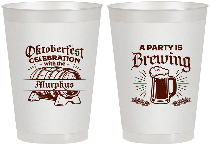 Personalized Oktoberfest 8 oz Frosted Cups - Beer Keg | 240014