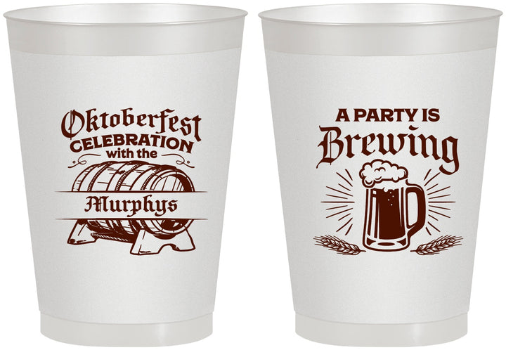 Personalized Oktoberfest 8 oz Frosted Cups - Beer Keg | 240014