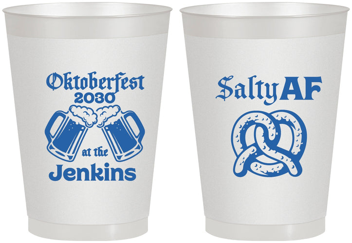 Personalized Oktoberfest 8 oz Frosted Cups - Pretzel Salty Af | 240015