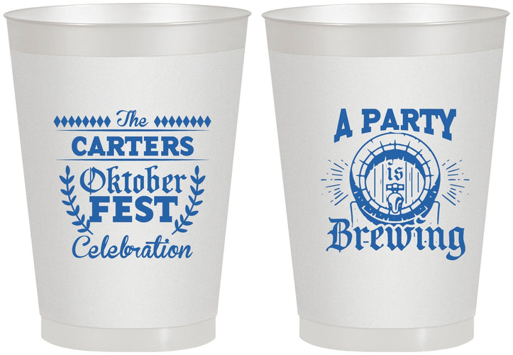 Personalized Oktoberfest 8 oz Frosted Cups - Beer Keg | 240017