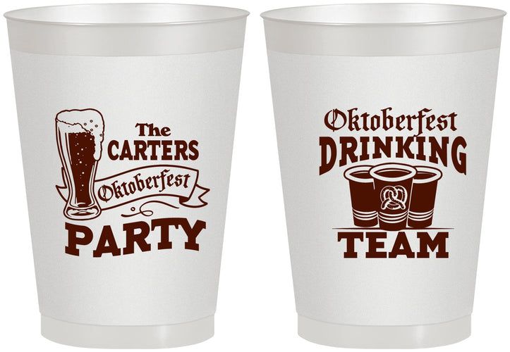 Personalized Oktoberfest 8 oz Frosted Cups - Drinking Team | 240018