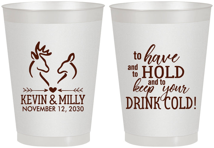 Personalized Wedding 8 oz Frosted Cups - To Have And To Hold | 250