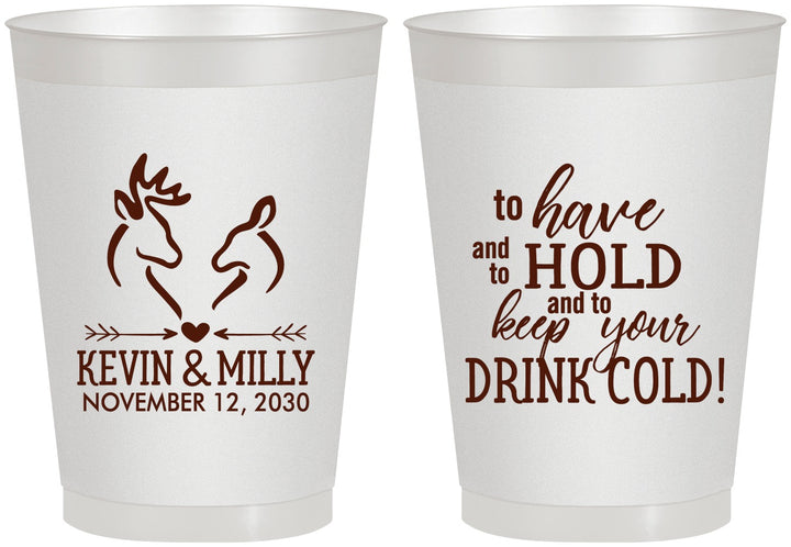 Personalized Wedding 8 oz Frosted Cups - To Have And To Hold | 250