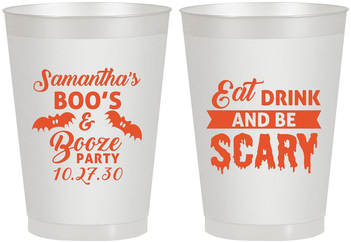 Personalized Halloween 8 oz Frosted Cups - Boo Booze Scary | 250000