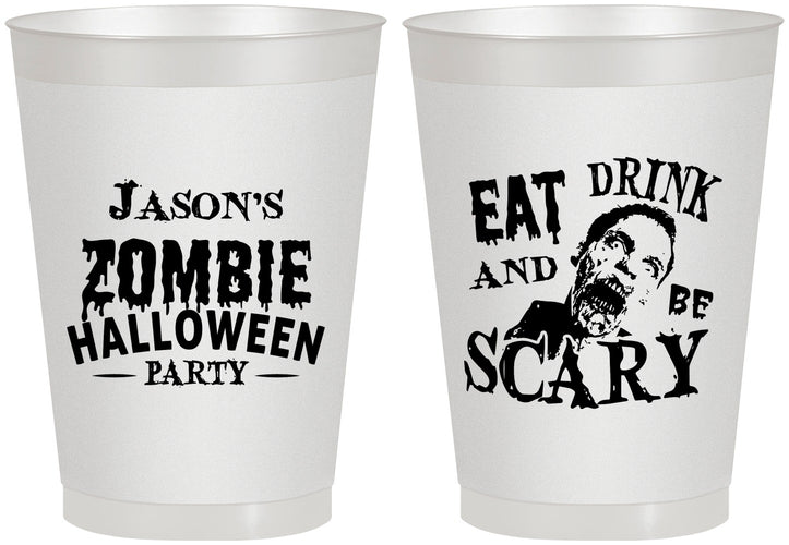 Personalized Halloween 8 oz Frosted Cups - Eat Drink Be Scary | 250003