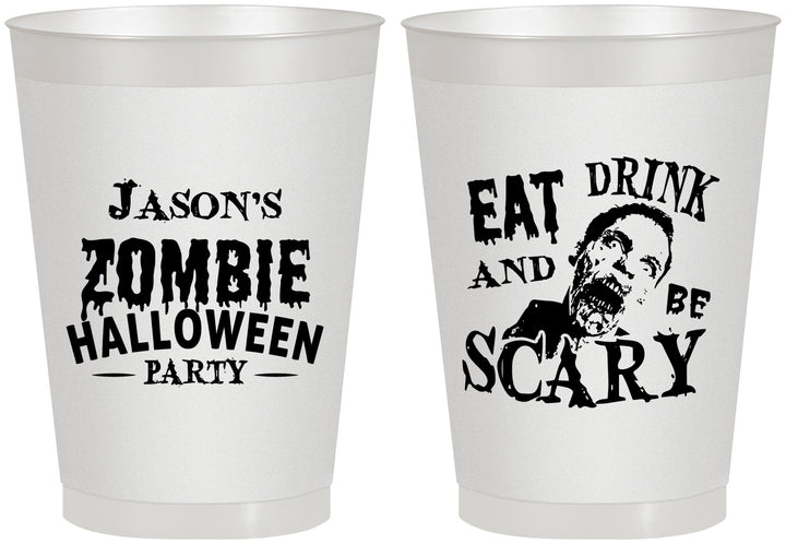 Personalized Halloween 8 oz Frosted Cups - Eat Drink Be Scary | 250003