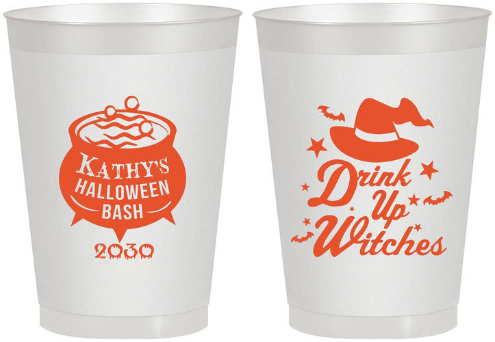 Personalized Halloween 8 oz Frosted Cups - Drink Up Witches | 250004