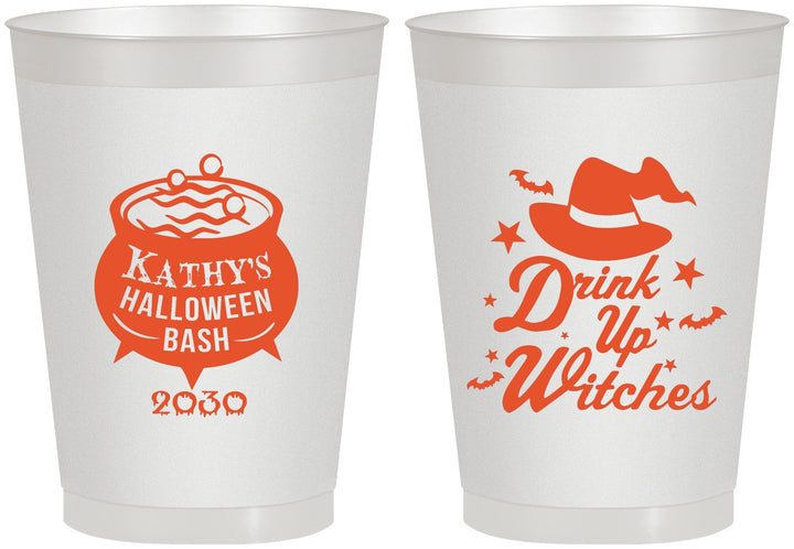 Personalized Halloween 8 oz Frosted Cups - Drink Up Witches | 250004