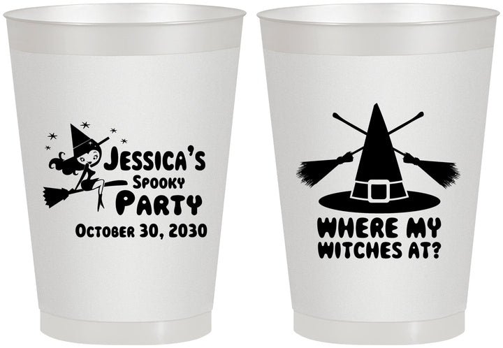 Personalized Halloween 8 oz Frosted Cups - Witches | 250005