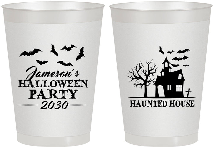 Personalized Halloween 8 oz Frosted Cups - Haunted House | 250006