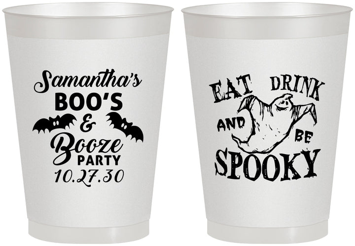 Personalized Halloween 8 oz Frosted Cups - Ghost Spooky Boo | 250007