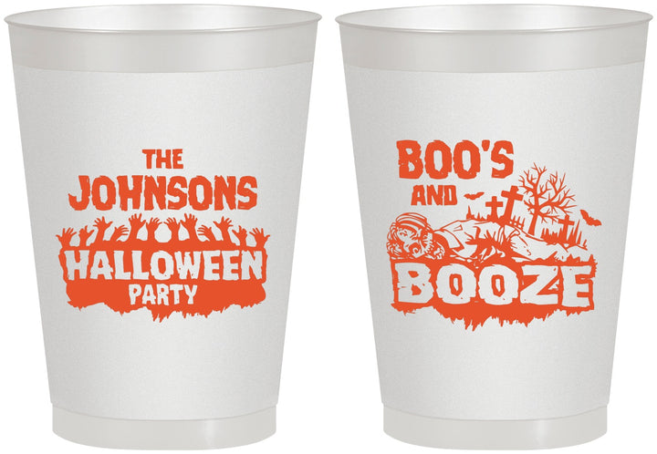 Personalized Halloween 8 oz Frosted Cups - Boos And Booze | 250012