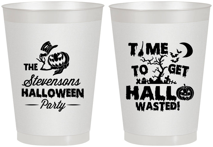 Personalized Halloween 8 oz Frosted Cups - Hallowasted Pumpkin | 250013