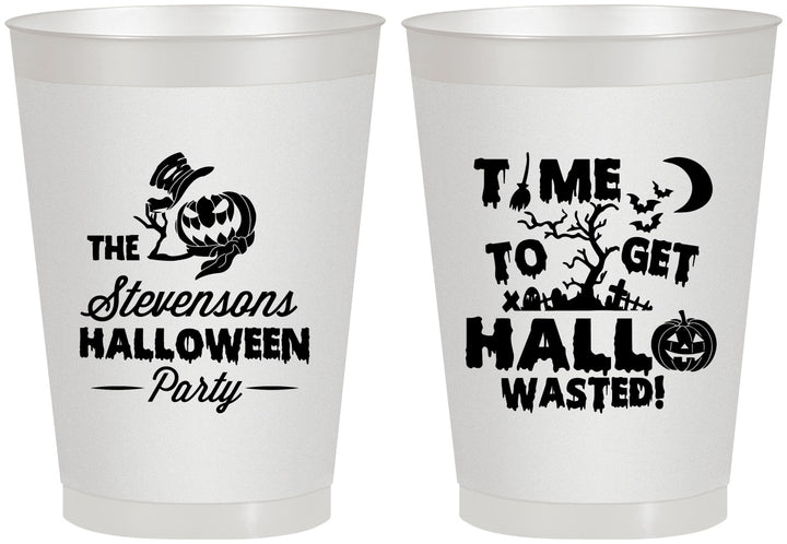 Personalized Halloween 8 oz Frosted Cups - Hallowasted Pumpkin | 250013