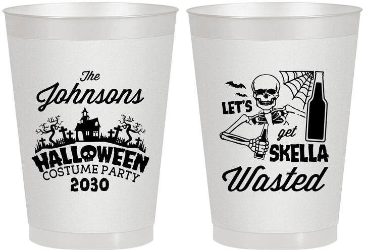 Personalized Halloween 8 oz Frosted Cups - Skellawasted Skeleton | 250014