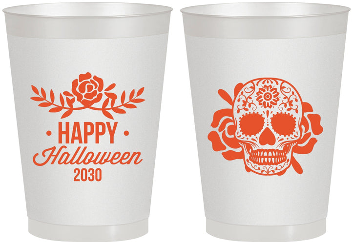 Personalized Halloween 8 oz Frosted Cups - Sugar Skull | 250020