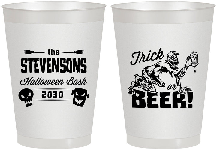 Personalized Halloween 8 oz Frosted Cups - Trick Or Beer | 250021