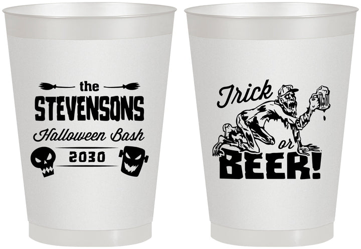 Personalized Halloween 8 oz Frosted Cups - Trick Or Beer | 250021