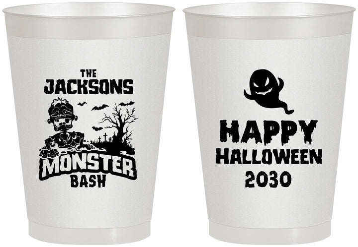 Personalized Halloween 8 oz Frosted Cups - Ghost Monster | 250022