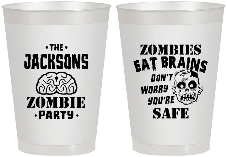 Personalized Halloween 8 oz Frosted Cups - Zombie Brain | 250026