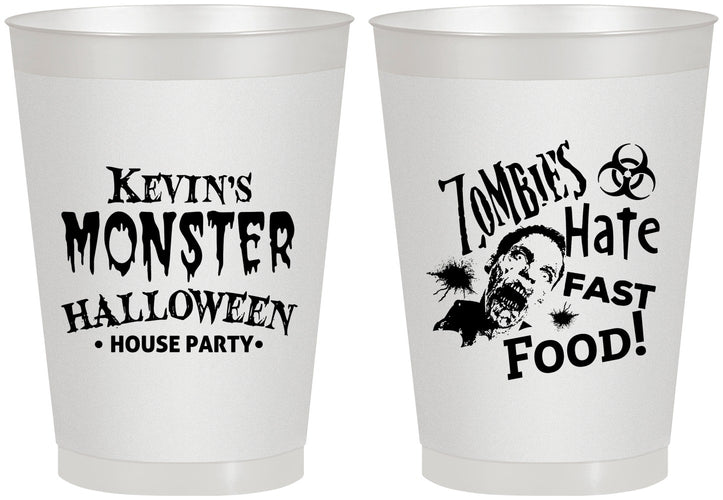Personalized Halloween 8 oz Frosted Cups - Monster Zombie | 250027
