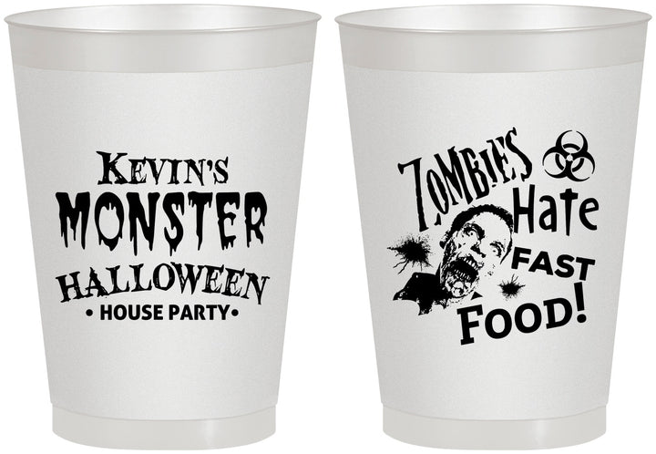 Personalized Halloween 8 oz Frosted Cups - Monster Zombie | 250027