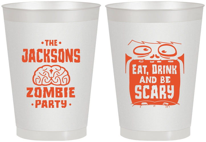 Personalized Halloween 8 oz Frosted Cups - Eat Drink Be Scary | 250028