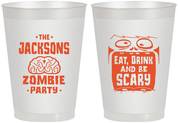 Personalized Halloween 8 oz Frosted Cups - Eat Drink Be Scary | 250028