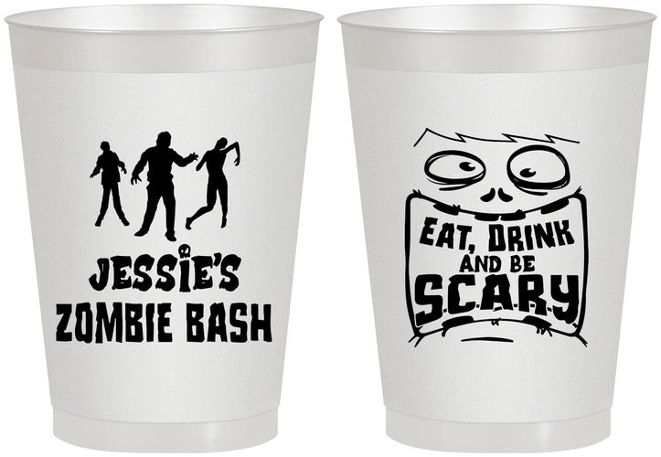 Personalized Halloween 8 oz Frosted Cups - Eat Drink Be Scary | 250029