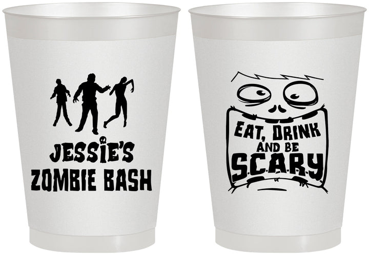 Personalized Halloween 8 oz Frosted Cups - Eat Drink Be Scary | 250029