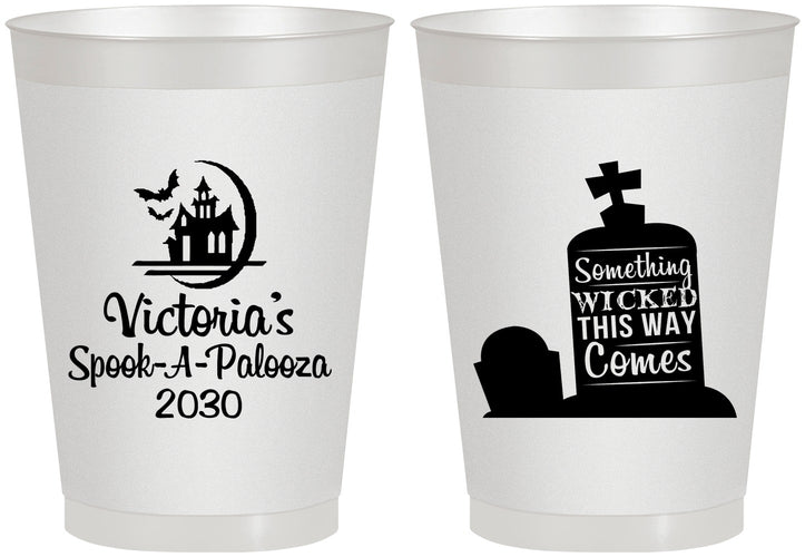 Personalized Halloween 8 oz Frosted Cups - Haunted House | 250031